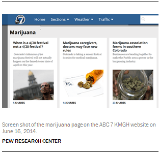 Screen shot of the marijuana page on the ABC 7 KMGH website on June 16, 2014.