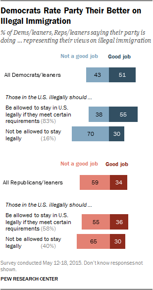 Democrats Rate Party Their Better on Illegal Immigration