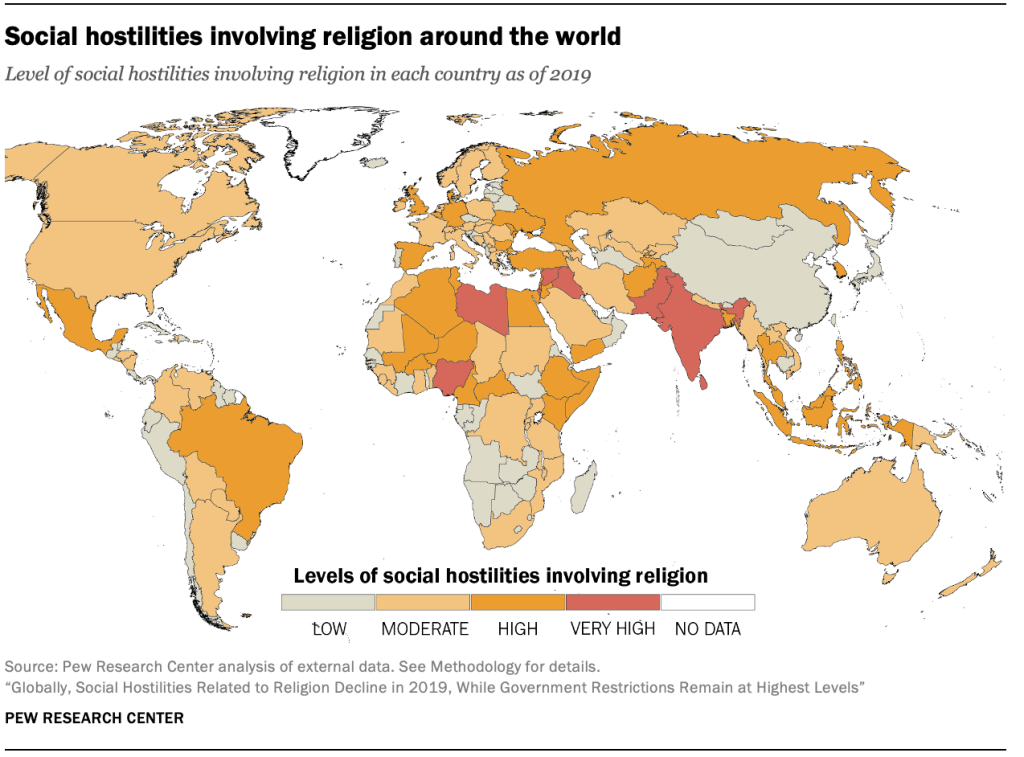 Social hostilities involving religion around the world