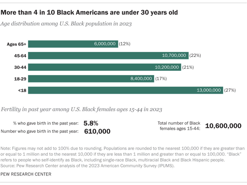 Nearly half of Black Americans are under 30 years old