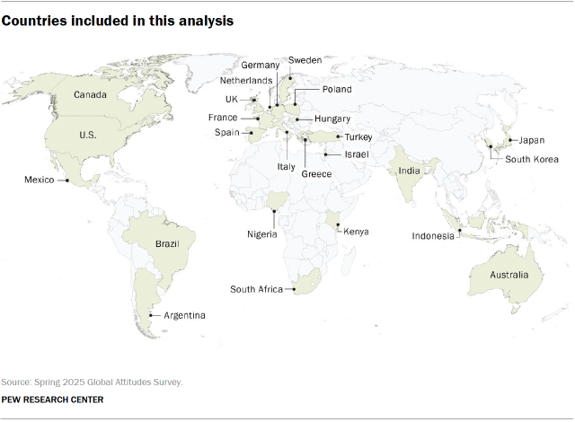 A map showing the countries included in this analysis.