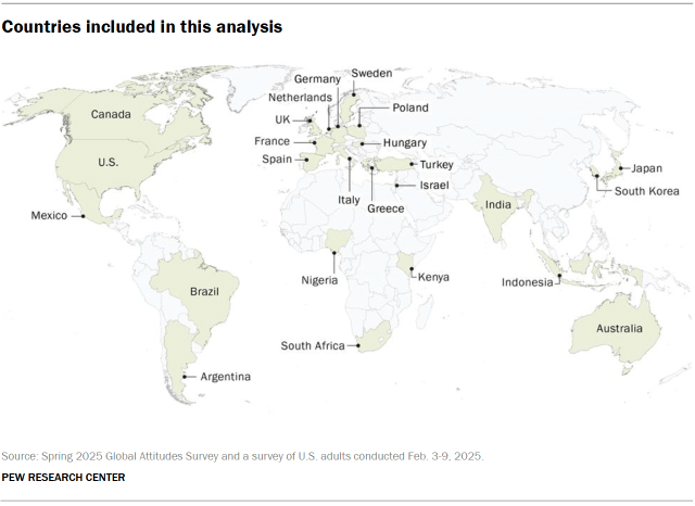 A map showing the countries included in this analysis.